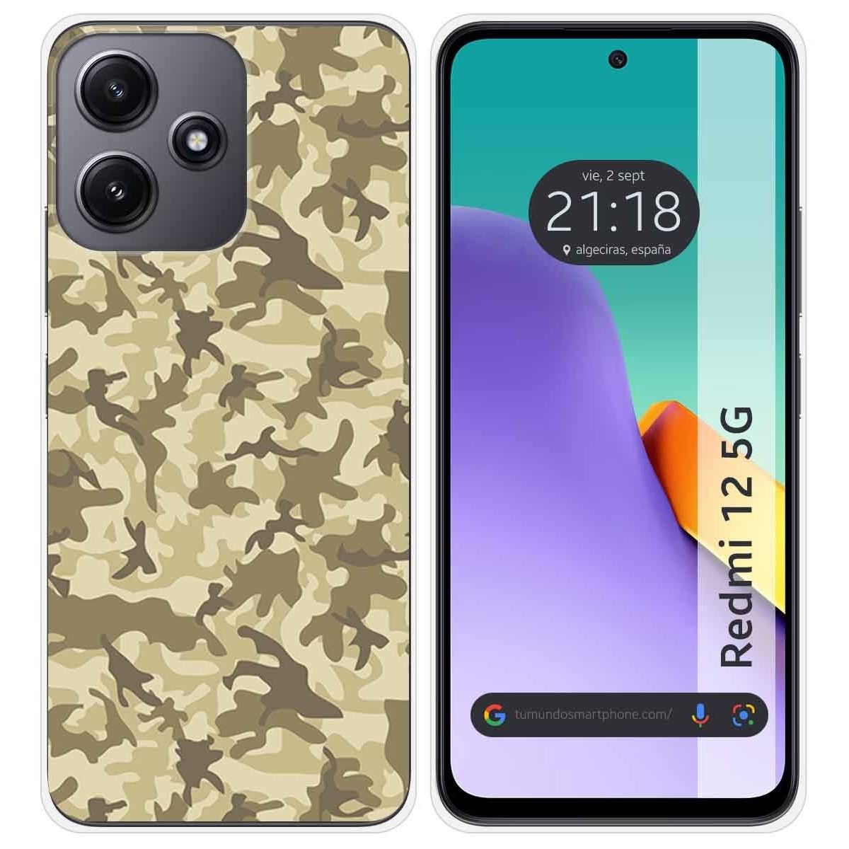Funda Silicona para Xiaomi Redmi 12 5G diseño Sand Camuflaje Dibujos