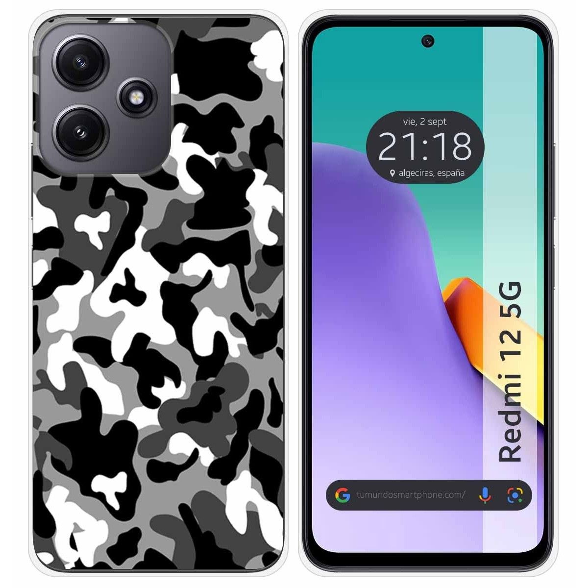 Funda Silicona para Xiaomi Redmi 12 5G diseño Snow Camuflaje Dibujos