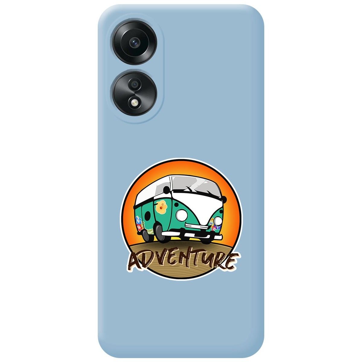 Funda Silicona Líquida Azul para Oppo A58 4G diseño Adventure Dibujos