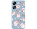 Funda Silicona Líquida Azul para Oppo A58 4G diseño Cerdos Dibujos