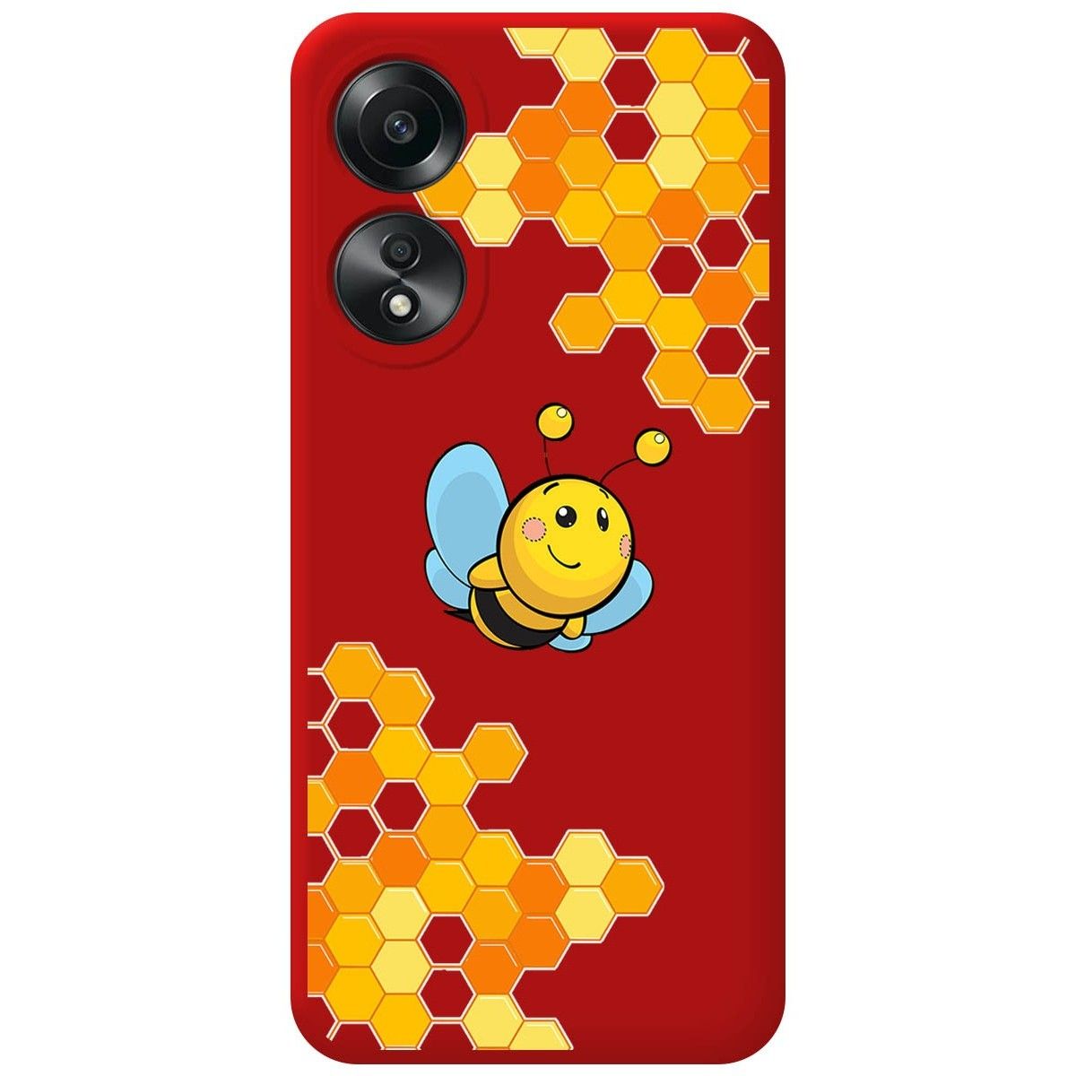 Funda Silicona Líquida Roja para Oppo A58 4G diseño Abeja Dibujos