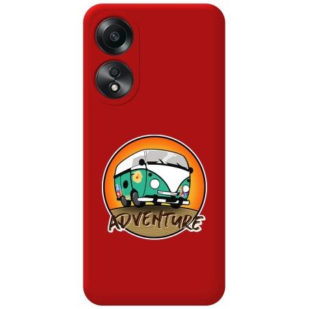 Funda Silicona Líquida Roja para Oppo A58 4G diseño Adventure Dibujos