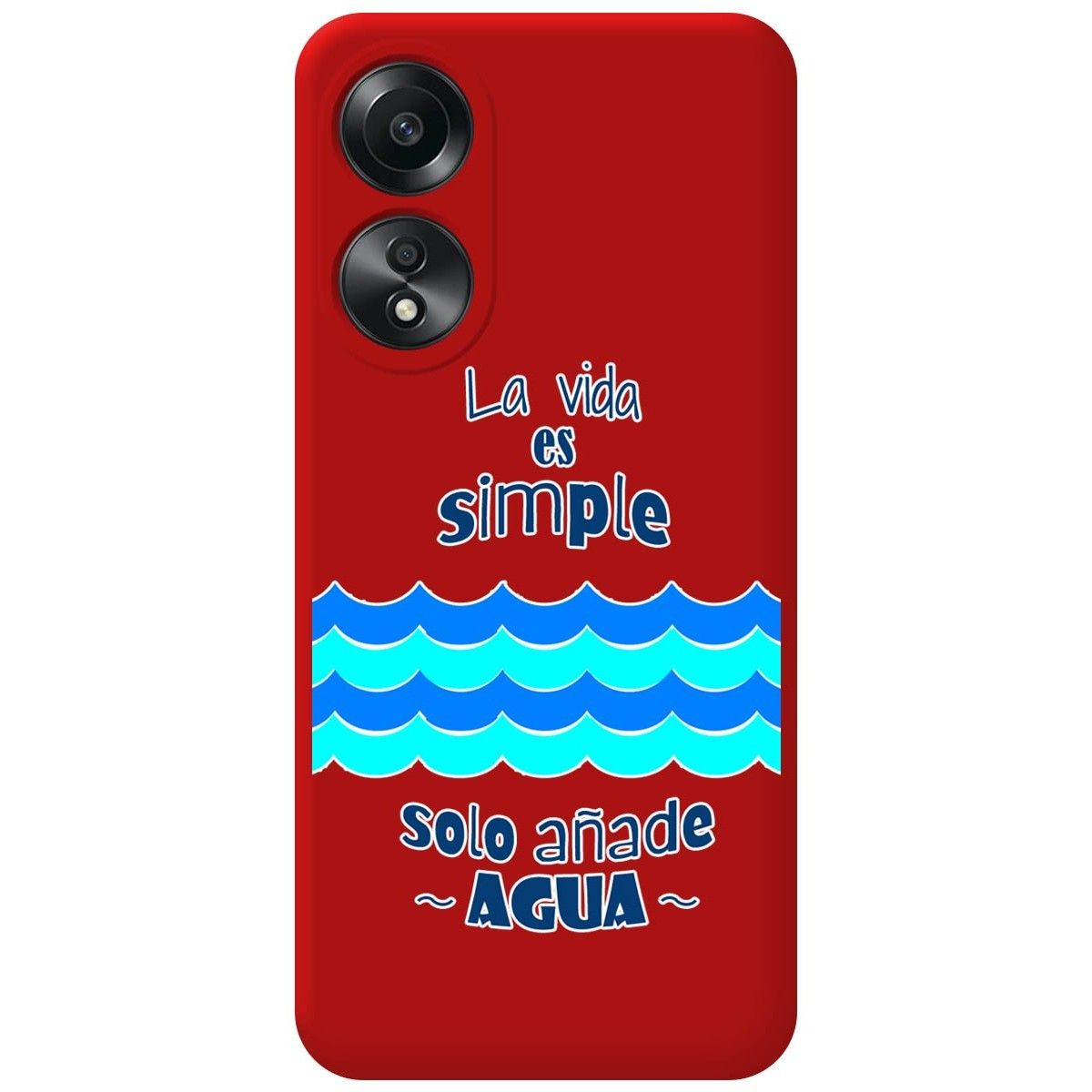 Funda Silicona Líquida Roja para Oppo A58 4G diseño Agua Dibujos