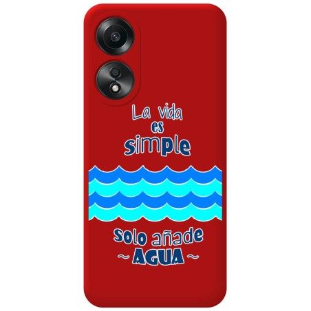 Funda Silicona Líquida Roja para Oppo A58 4G diseño Agua Dibujos