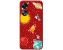 Funda Silicona Líquida Roja para Oppo A58 4G diseño Espacio Dibujos