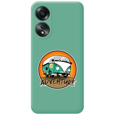 Funda Silicona Líquida Verde para Oppo A58 4G diseño Adventure Dibujos
