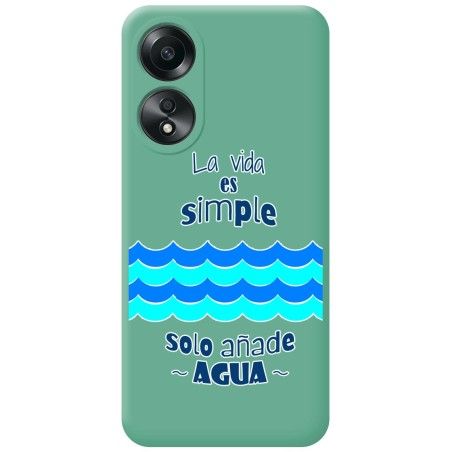 Funda Silicona Líquida Verde para Oppo A58 4G diseño Agua Dibujos