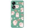 Funda Silicona Líquida Verde para Oppo A58 4G diseño Cerdos Dibujos