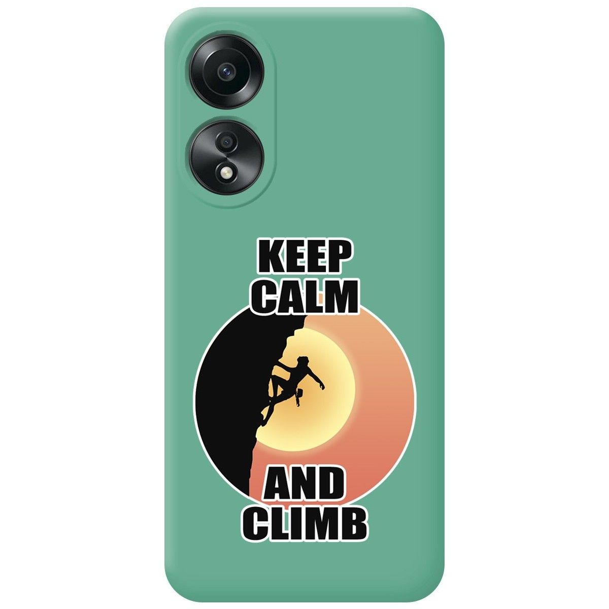 Funda Silicona Líquida Verde para Oppo A58 4G diseño Mujer Escalada Dibujos