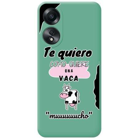 Funda Silicona Líquida Verde para Oppo A58 4G diseño Vaca Dibujos