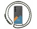 Personaliza tu Funda Colgante Transparente para Samsung Galaxy S23 FE 5G con Cordon Verde / Dorado Dibujo Personalizada