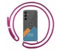 Personaliza tu Funda Colgante Transparente para Samsung Galaxy S23 FE 5G con Cordon Rosa Fucsia Dibujo Personalizada