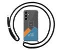 Personaliza tu Funda Colgante Transparente para Samsung Galaxy S23 FE 5G con Cordon Negro Dibujo Personalizada