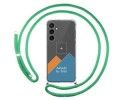 Personaliza tu Funda Colgante Transparente para Samsung Galaxy S23 FE 5G con Cordon Verde Agua Dibujo Personalizada