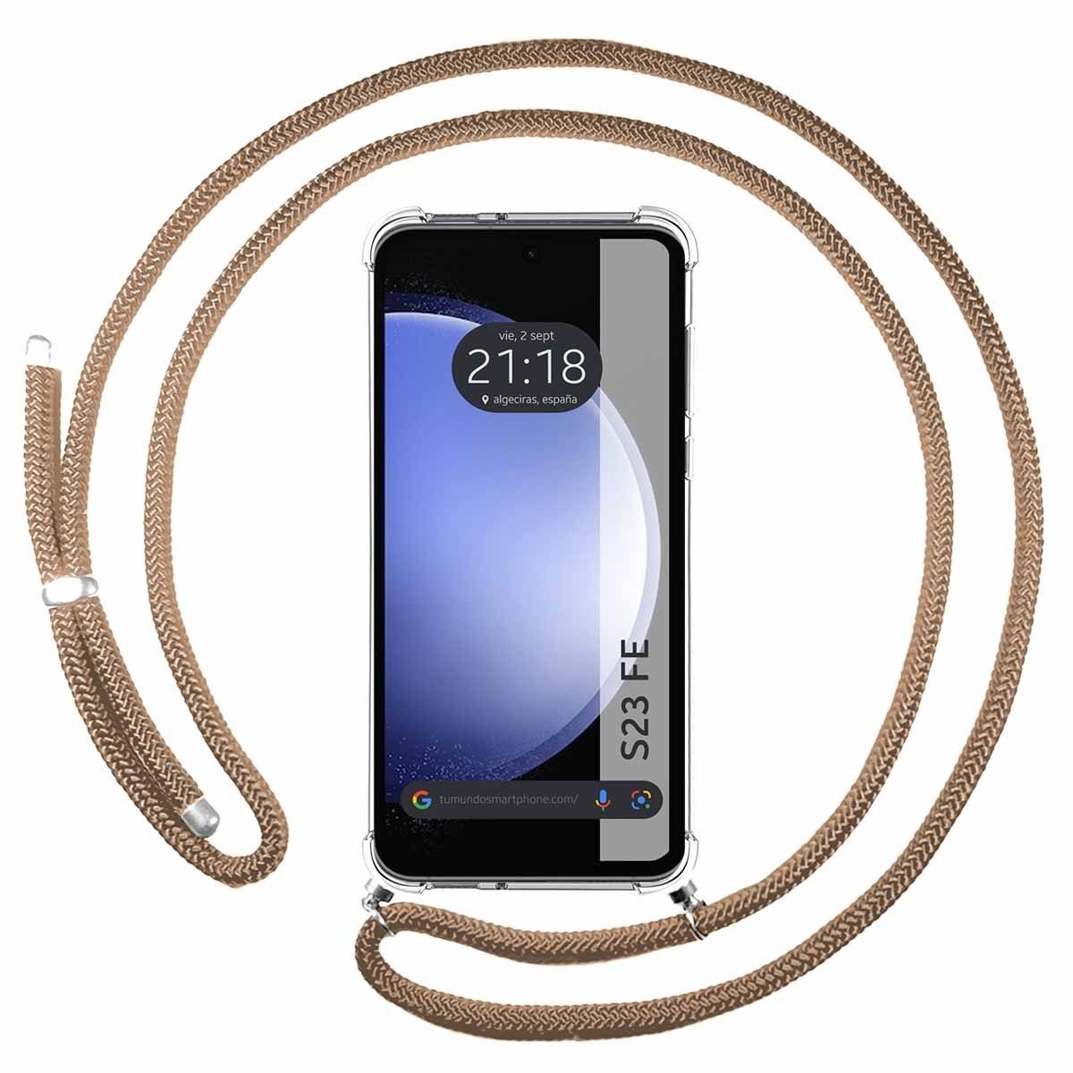 Funda Colgante Transparente para Samsung Galaxy S23 FE 5G con Cordon Camel
