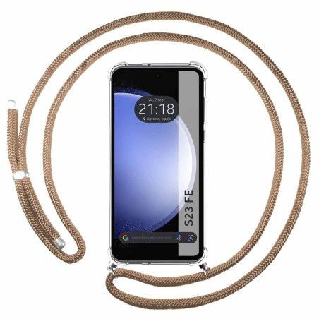 Funda Colgante Transparente para Samsung Galaxy S23 FE 5G con Cordon Camel