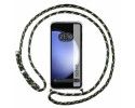 Funda Colgante Transparente para Samsung Galaxy S23 FE 5G con Cordon Verde / Dorado