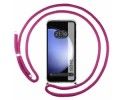 Funda Colgante Transparente para Samsung Galaxy S23 FE 5G con Cordon Rosa Fucsia