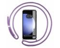 Funda Colgante Transparente para Samsung Galaxy S23 FE 5G con Cordon Morado