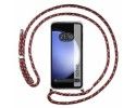 Funda Colgante Transparente para Samsung Galaxy S23 FE 5G con Cordon Rosa / Dorado