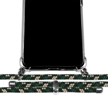 Personaliza tu Funda Colgante Transparente para Motorola Edge 40 Pro 5G con Cordon Verde / Dorado Dibujo Personalizada