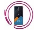 Personaliza tu Funda Colgante Transparente para Motorola Edge 40 Pro 5G con Cordon Rosa Fucsia Dibujo Personalizada