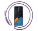 Personaliza tu Funda Colgante Transparente para Motorola Edge 40 Pro 5G con Cordon Morado Dibujo Personalizada