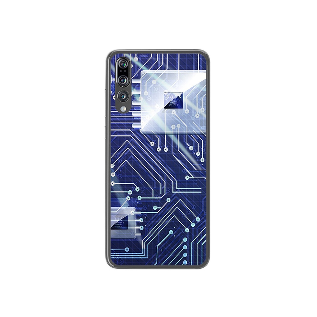 Funda Gel Tpu para Huawei P20 Pro Diseño Circuito Dibujos