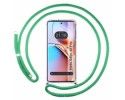 Funda Colgante Transparente para Motorola Edge 40 Pro 5G con Cordon Verde Agua
