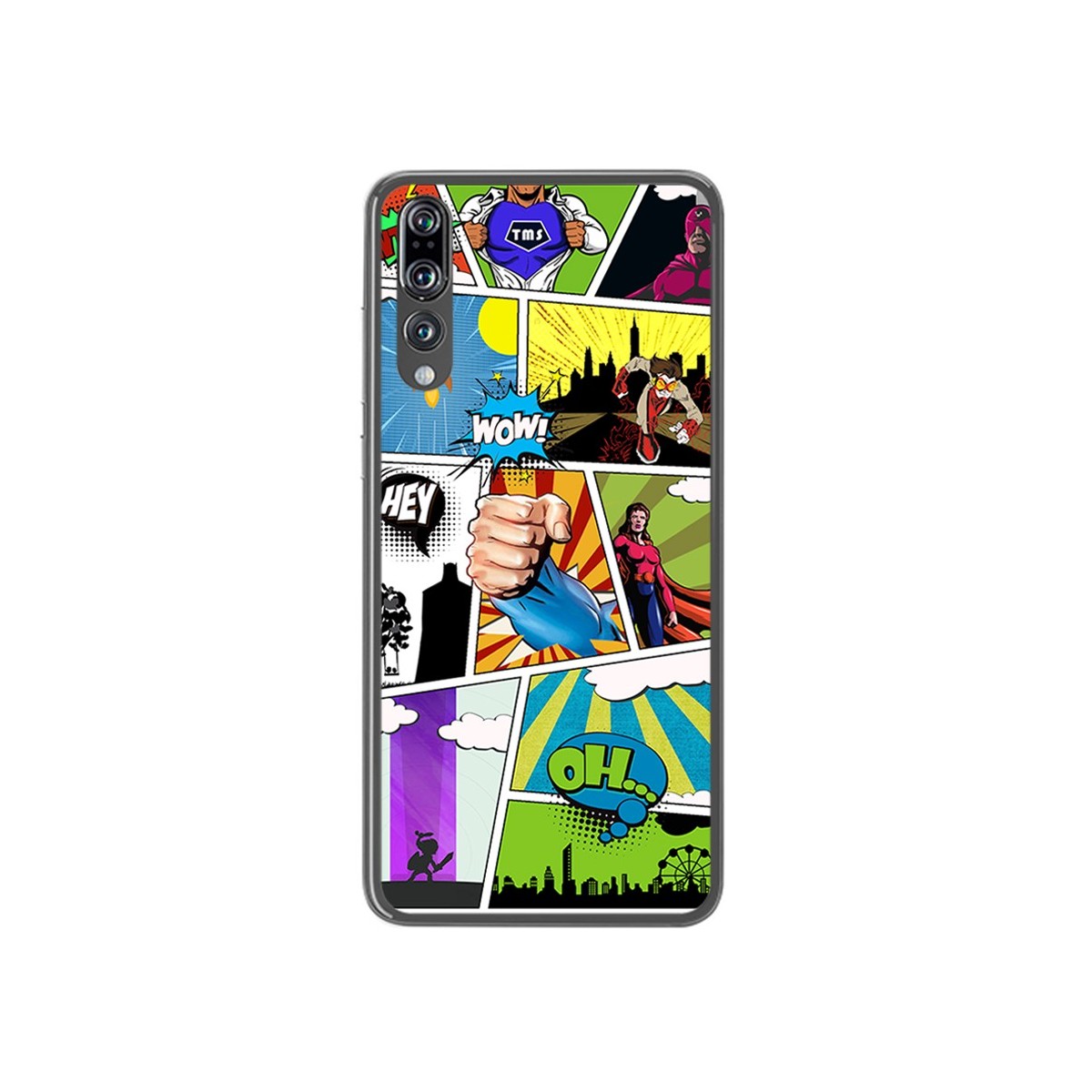Funda Gel Tpu para Huawei P20 Pro Diseño Comic Dibujos
