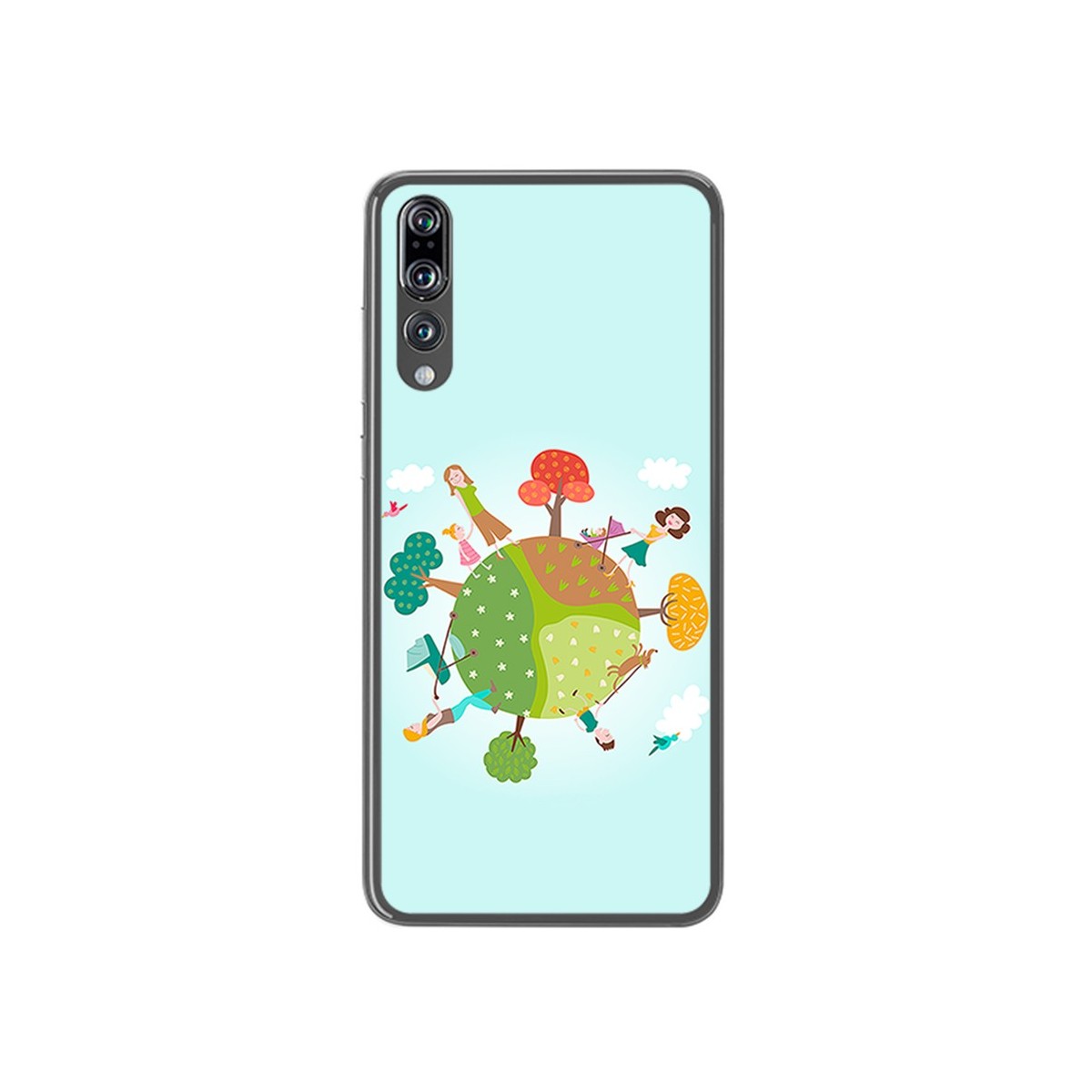 Funda Gel Tpu para Huawei P20 Pro Diseño Familia Dibujos