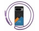 Personaliza tu Funda Colgante Transparente para Google Pixel 8 Pro 5G con Cordon Morado Dibujo Personalizada