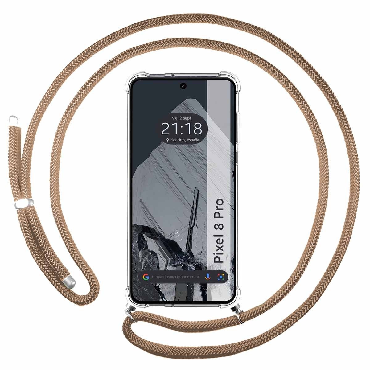 Funda Colgante Transparente para Google Pixel 8 Pro 5G con Cordon Camel