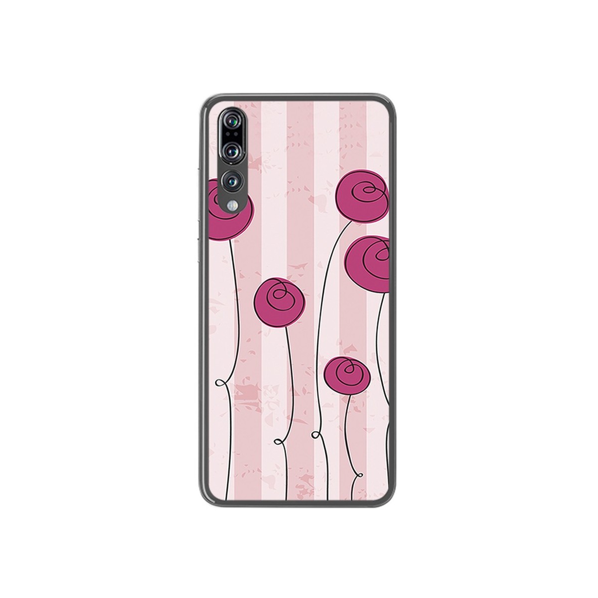 Funda Gel Tpu para Huawei P20 Pro Diseño Flores Vintage Dibujos