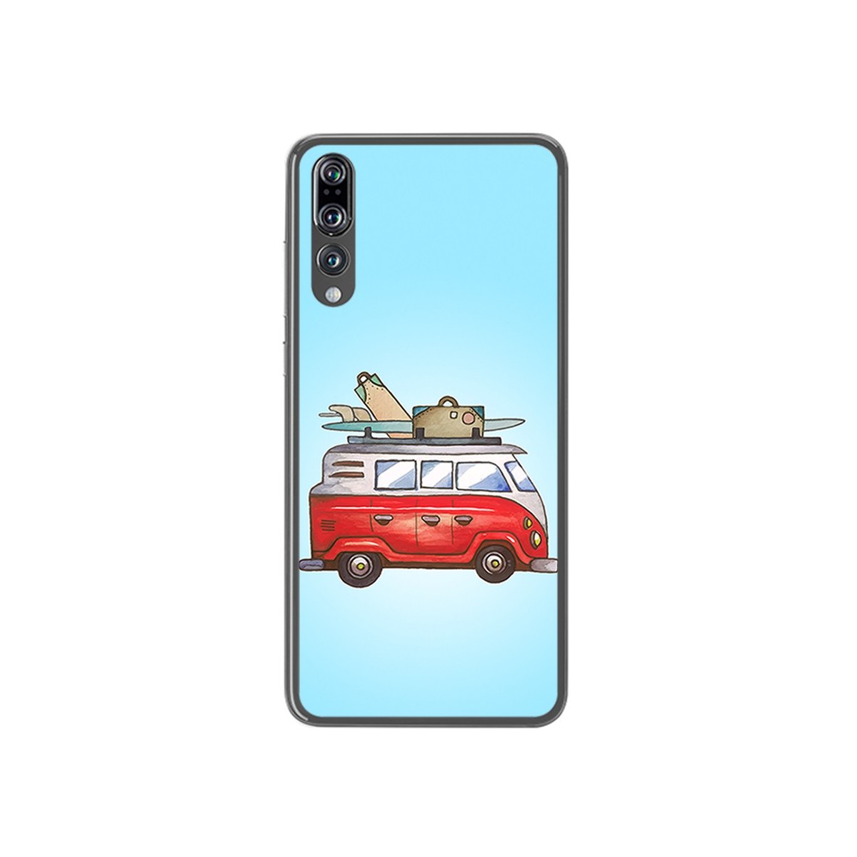 Funda Gel Tpu para Huawei P20 Pro Diseño Furgoneta Dibujos