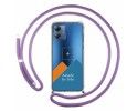 Personaliza tu Funda Colgante Transparente para Motorola Moto G14 con Cordon Morado Dibujo Personalizada