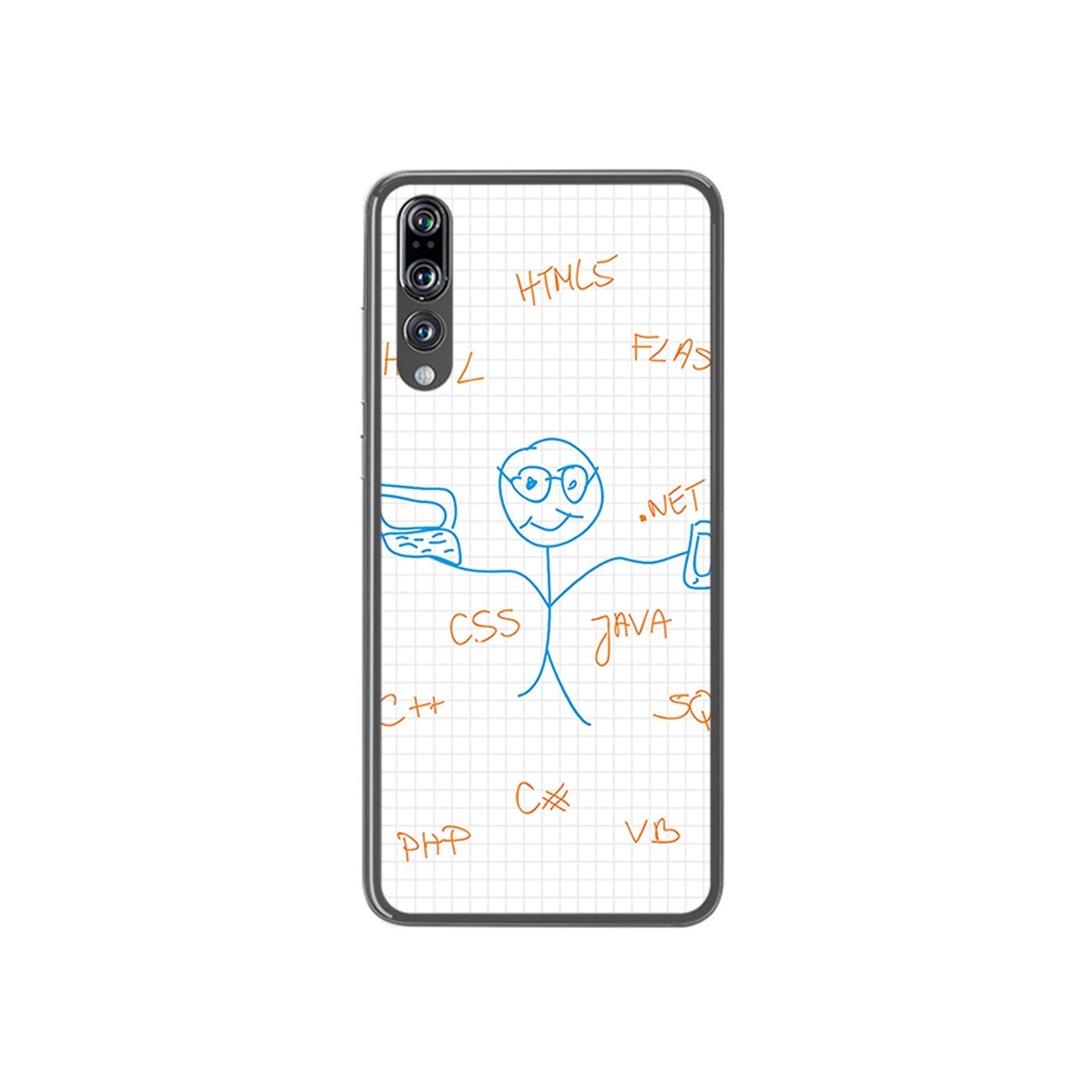Funda Gel Tpu para Huawei P20 Pro Diseño Informatico Dibujos