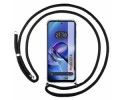 Funda Colgante Transparente para Motorola Moto G14 con Cordon Negro