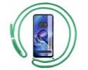 Funda Colgante Transparente para Motorola Moto G14 con Cordon Verde Agua