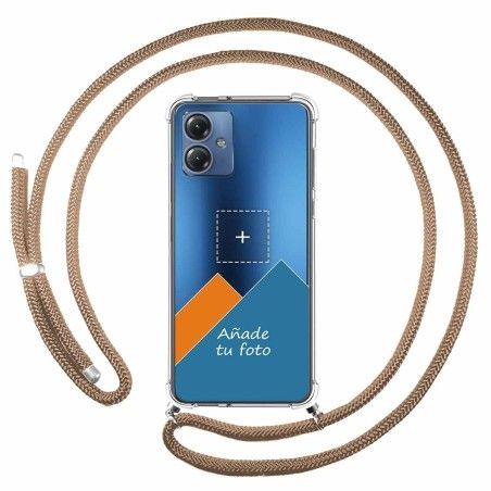 Personaliza tu Funda Colgante Transparente para Motorola Moto G54 5G con Cordon Camel Dibujo Personalizada