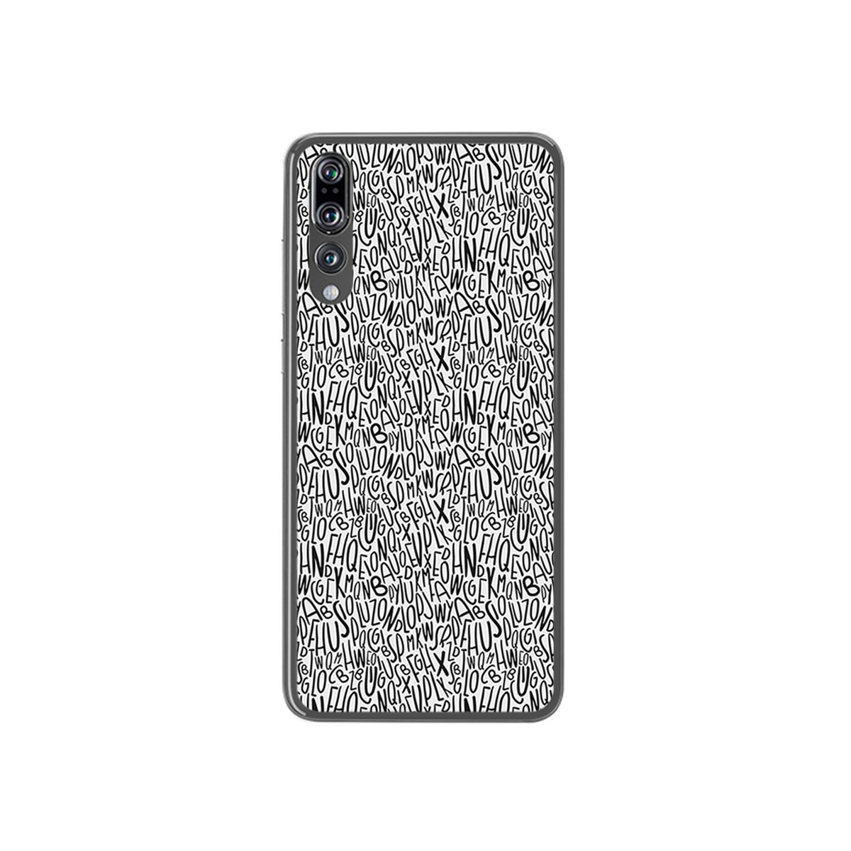 Funda Gel Tpu para Huawei P20 Pro Diseño Letras Dibujos