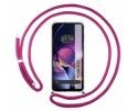 Funda Colgante Transparente para Motorola Moto G54 5G con Cordon Rosa Fucsia