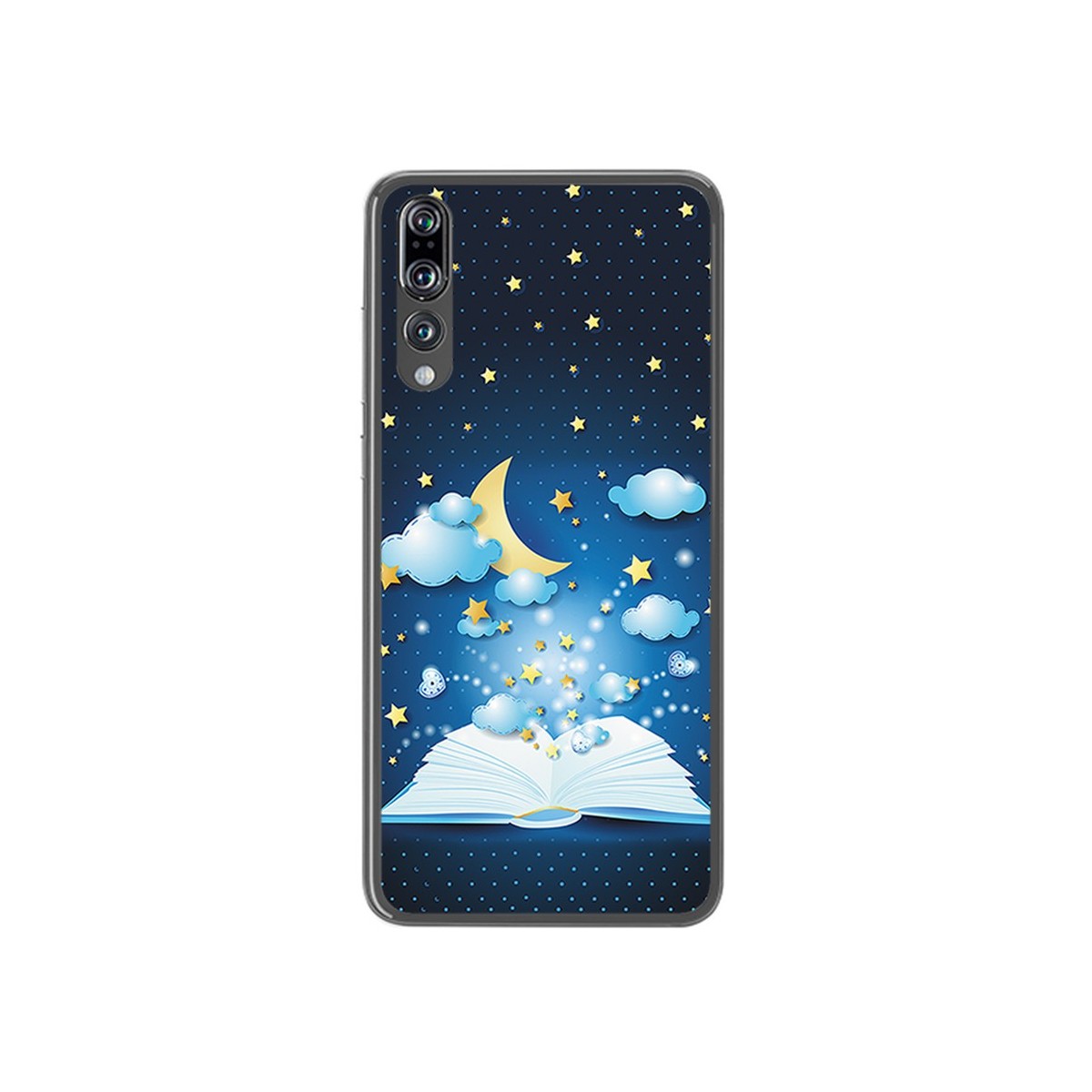 Funda Gel Tpu para Huawei P20 Pro Diseño Libro Cuentos Dibujos