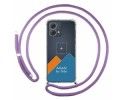 Personaliza tu Funda Colgante Transparente para Motorola Moto G84 5G con Cordon Morado Dibujo Personalizada