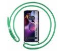 Funda Colgante Transparente para Motorola Moto G84 5G con Cordon Verde Agua