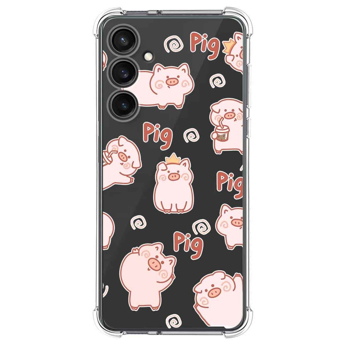 Funda Silicona Antigolpes para Samsung Galaxy S23 FE 5G diseño Cerdos Dibujos