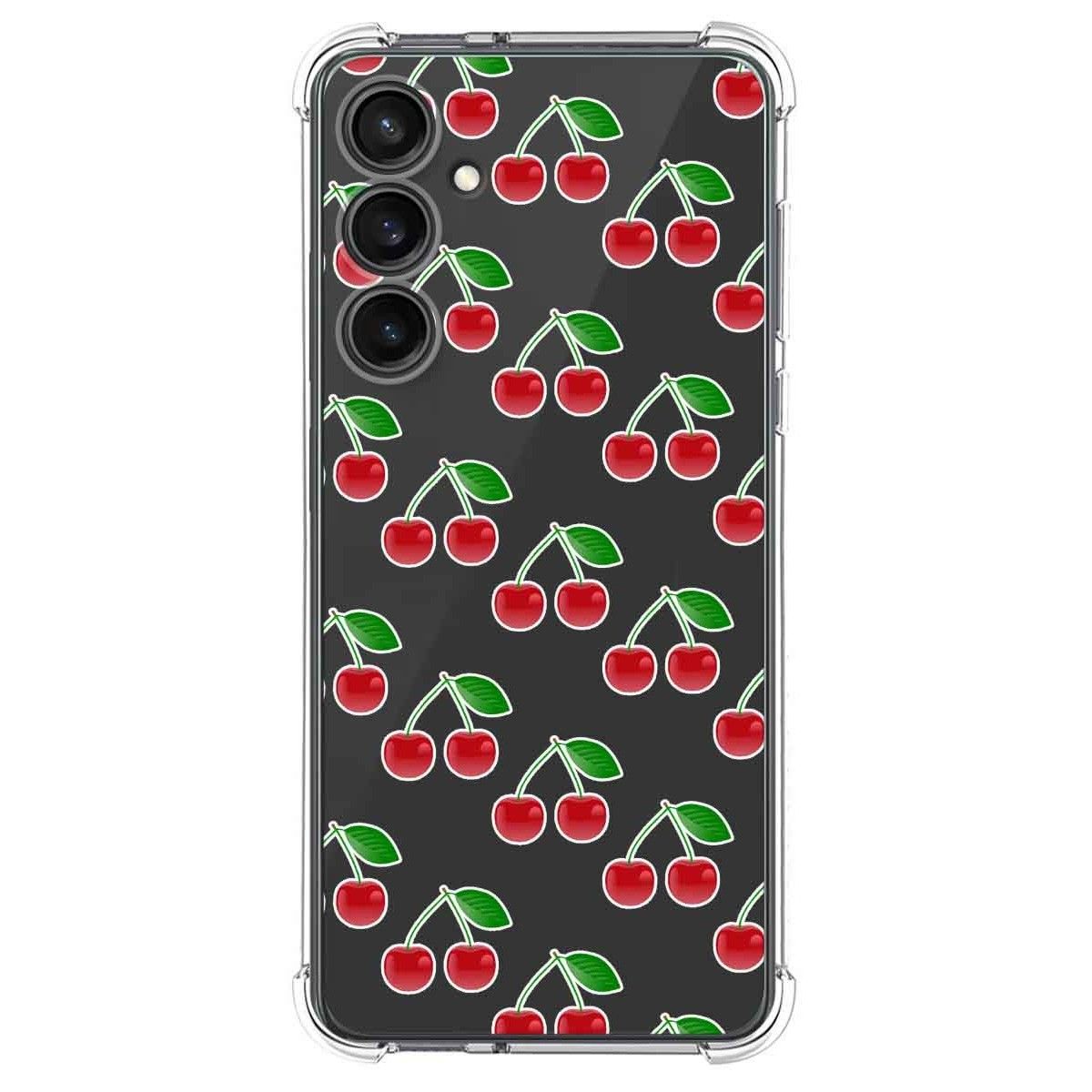 Funda Silicona Antigolpes para Samsung Galaxy S23 FE 5G diseño Cerezas Dibujos