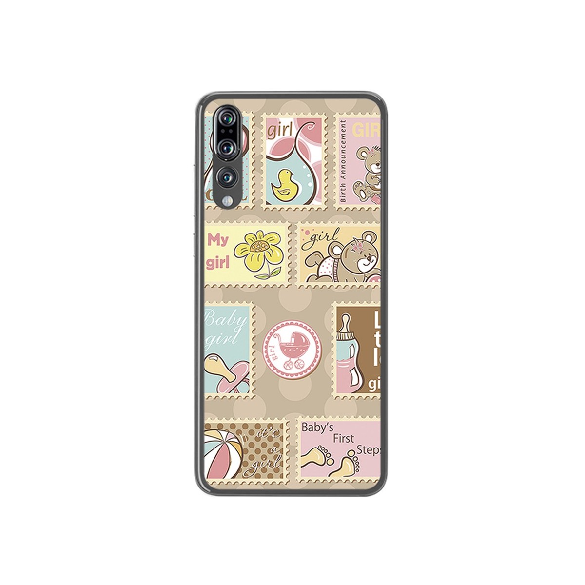 Funda Gel Tpu para Huawei P20 Pro Diseño Sellos Dibujos
