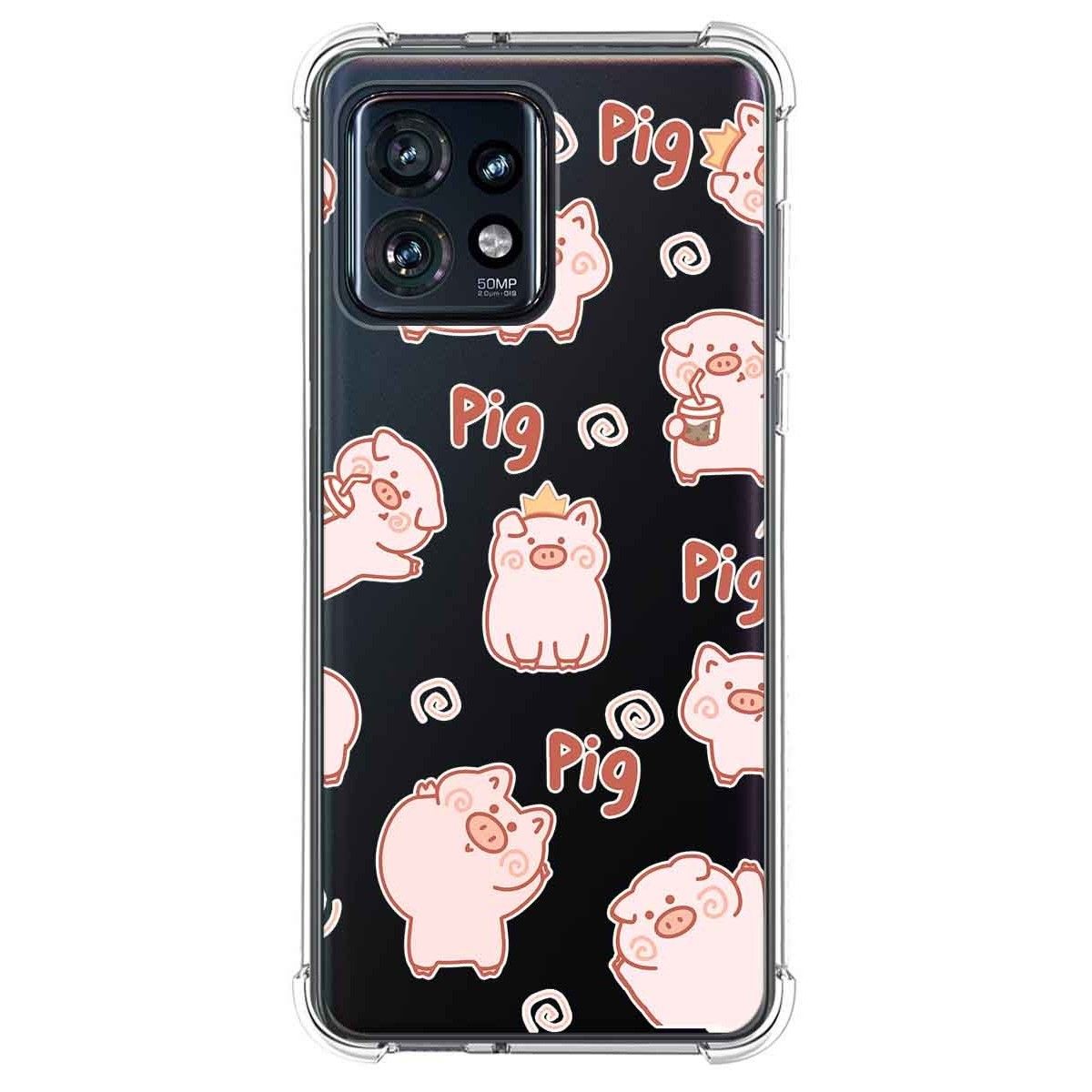 Funda Silicona Antigolpes para Motorola Edge 40 Pro 5G diseño Cerdos Dibujos