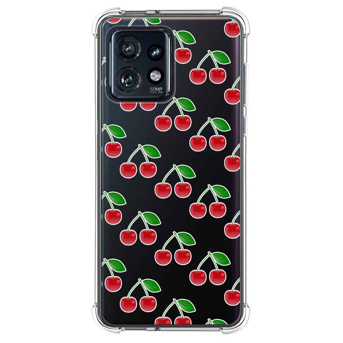 Funda Silicona Antigolpes para Motorola Edge 40 Pro 5G diseño Cerezas Dibujos